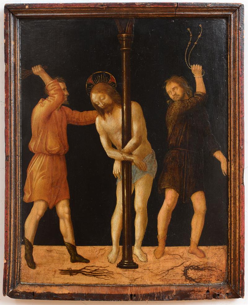 Appraisal: ITALIAN SCHOOL FLAGELLATION OF CHRIST Oil on panel unsigned x