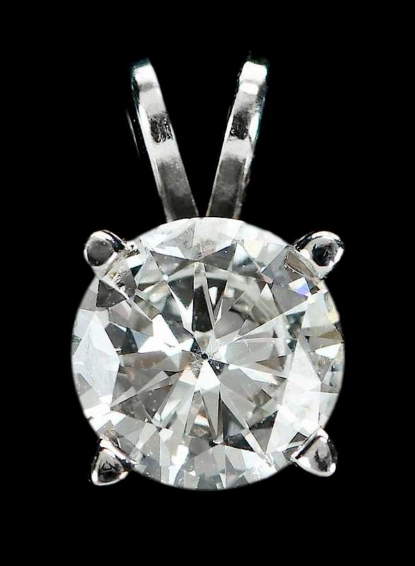 Appraisal: kt Diamond Pendant round brilliant diamond estimated weight ct G-H