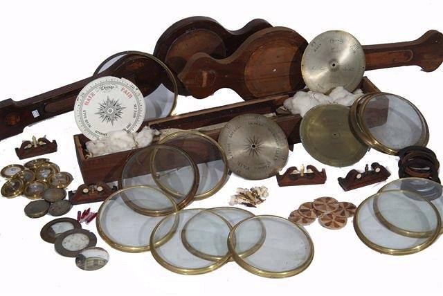 Appraisal: A LARGE COLLECTION OF ANTIQUE BAROMETER COMPONENTS from the workshop