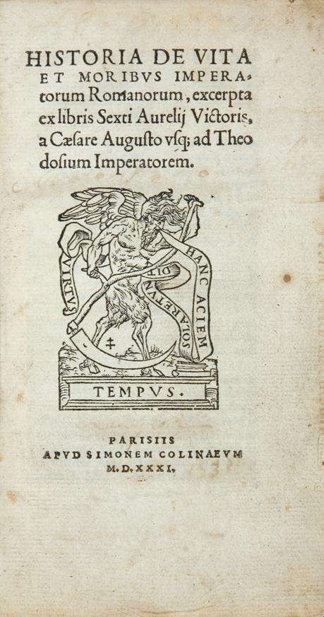 Appraisal: AURELIUS VICTOR Sextus Historia de vita et moribus imperatorum Romanorum