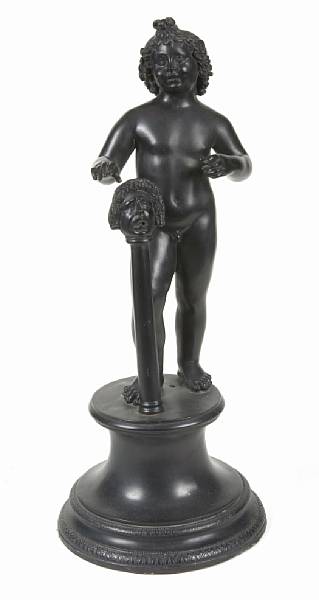 Appraisal: An Italian bronze figural table fountain Modeled as a standing