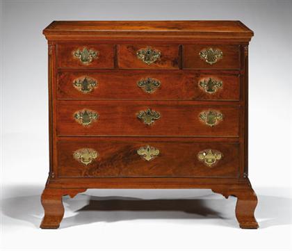 Appraisal: Chippendale walnut chest of drawers pennslvania - The rectangular molded