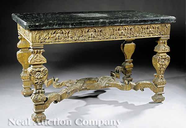 Appraisal: An Antique Louis XIV-Style Carved Giltwood Console Table French or