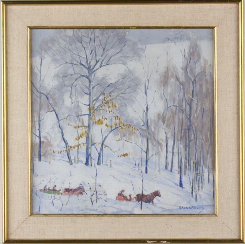 Appraisal: Carl Lawless CT PA - Gray Winter oil on canvas