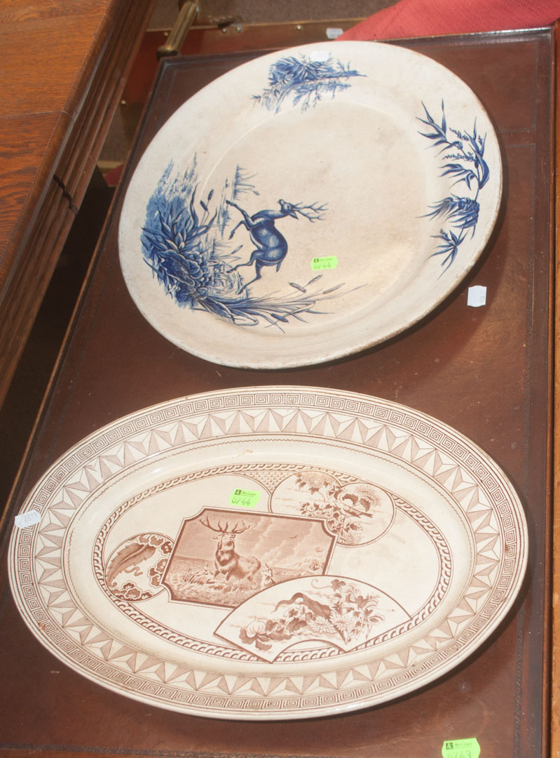 Appraisal: Two Aesthetic Movement transferware platters