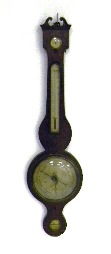 Appraisal: th C mahogany cased barometer hydrometer and thermometer by L