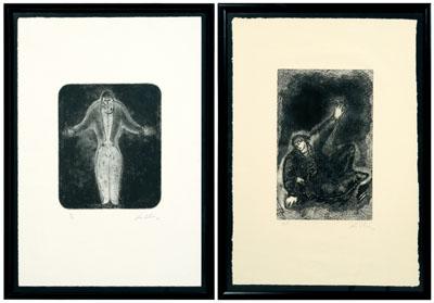 Appraisal: Two Sandro Chia etchings Italian born man with outstretched arm