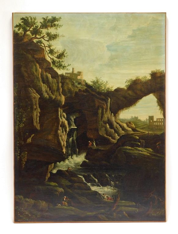 Appraisal: Aft Joseph Vernet Waterfall Landscape Painting Aft Joesph Vernet France