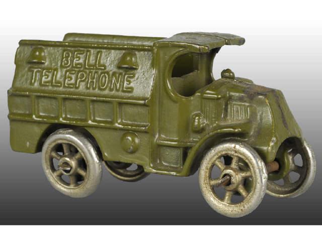 Appraisal: Cast Iron Hubley Small Bell Telephone Truck Toy Description Olive