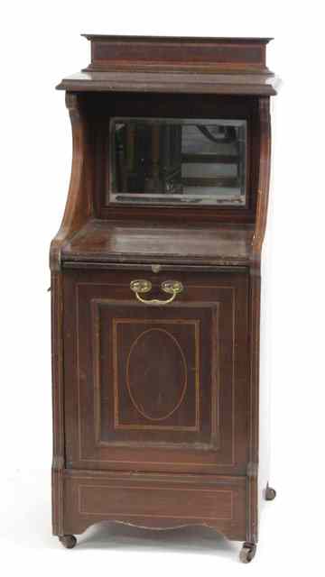 Appraisal: An Edwardian mahogany and inlaid perdonium the mirror back gallery