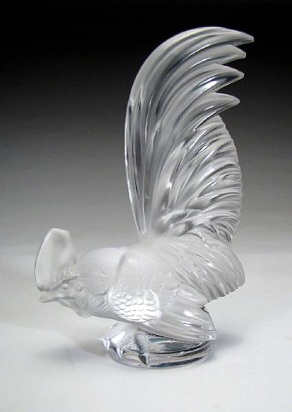 Appraisal: A Lalique glass figure of a rooster in the Coq