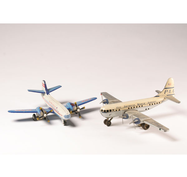 Appraisal: Battery operated prop planes German Pan Am friction airliner and