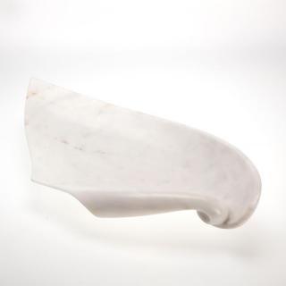 Appraisal: Modernist carved white marble centerpiece bowl Modernist carved white marble