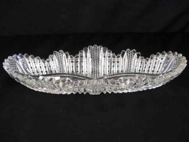 Appraisal: Cut Glass Celery Dish brilliant period bowtie style with zipper