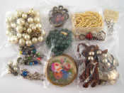 Appraisal: A quantity of hardstone and costume jewellery including L K