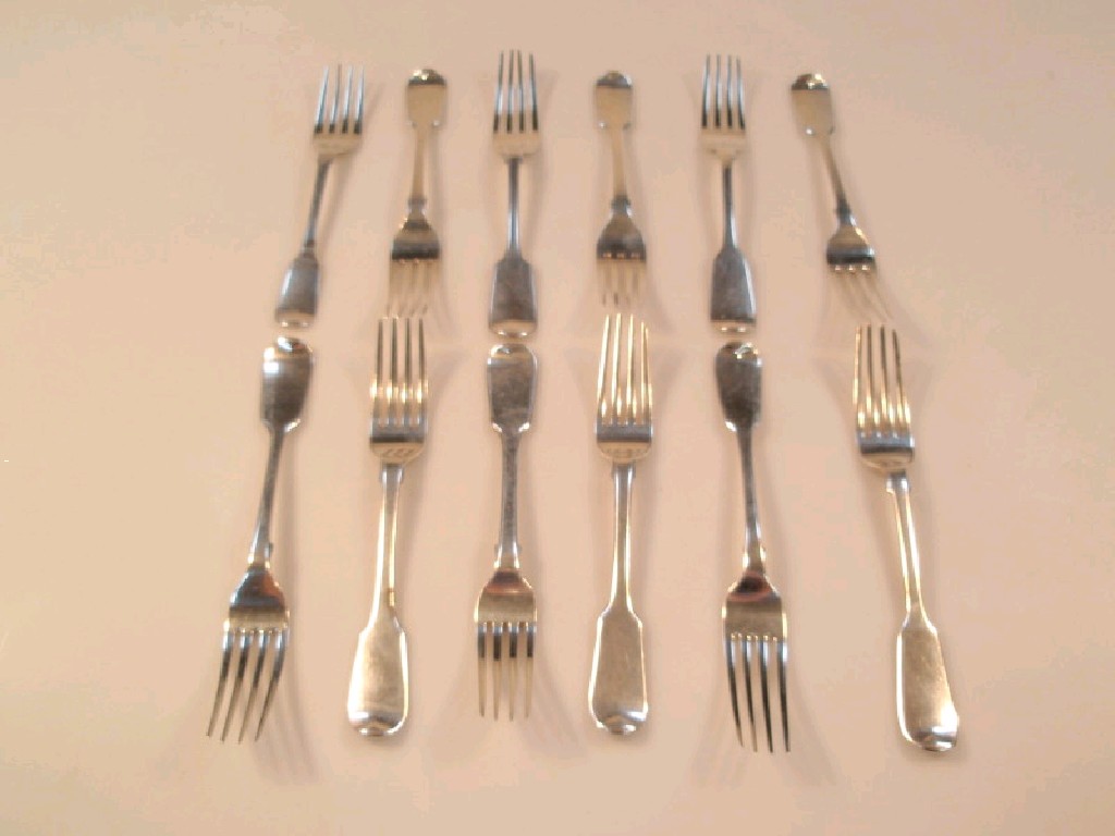 Appraisal: Twelve thC silver dessert forks various assay marks and dates