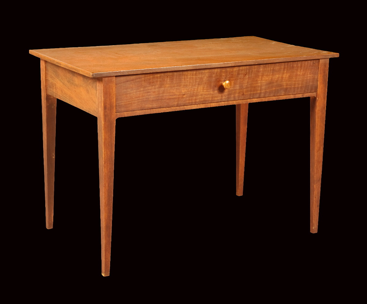 Appraisal: SHAKER WORK TABLE CANAAN NEW YORK CIRCA Cherry butternut and