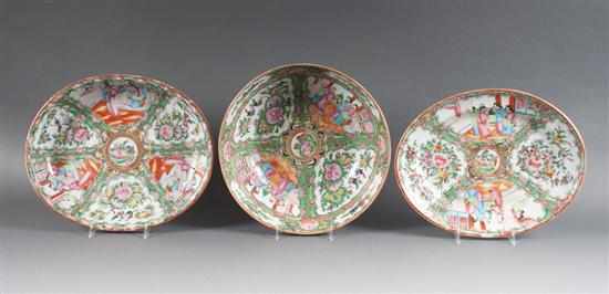 Appraisal: Chinese Export Rose Medallion porcelain bowl open serving dish and