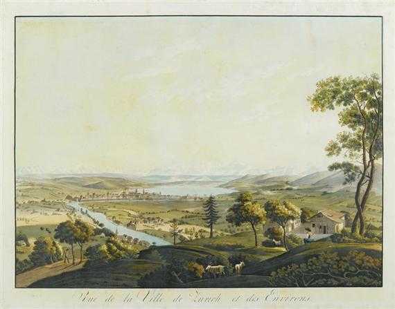 Appraisal: ZURICH -Biedermann Johann Jakob Winterthur - Zurich Vue de la