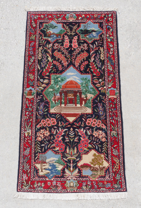 Appraisal: APPROX - YR OLD PERSIAN OR SINO-PERSIAN HAND KNOTTED WOOL