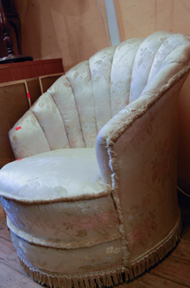 Appraisal: SINGLE BEDROOM CHAIR WITH MATCHING DOUBLE BED COVER