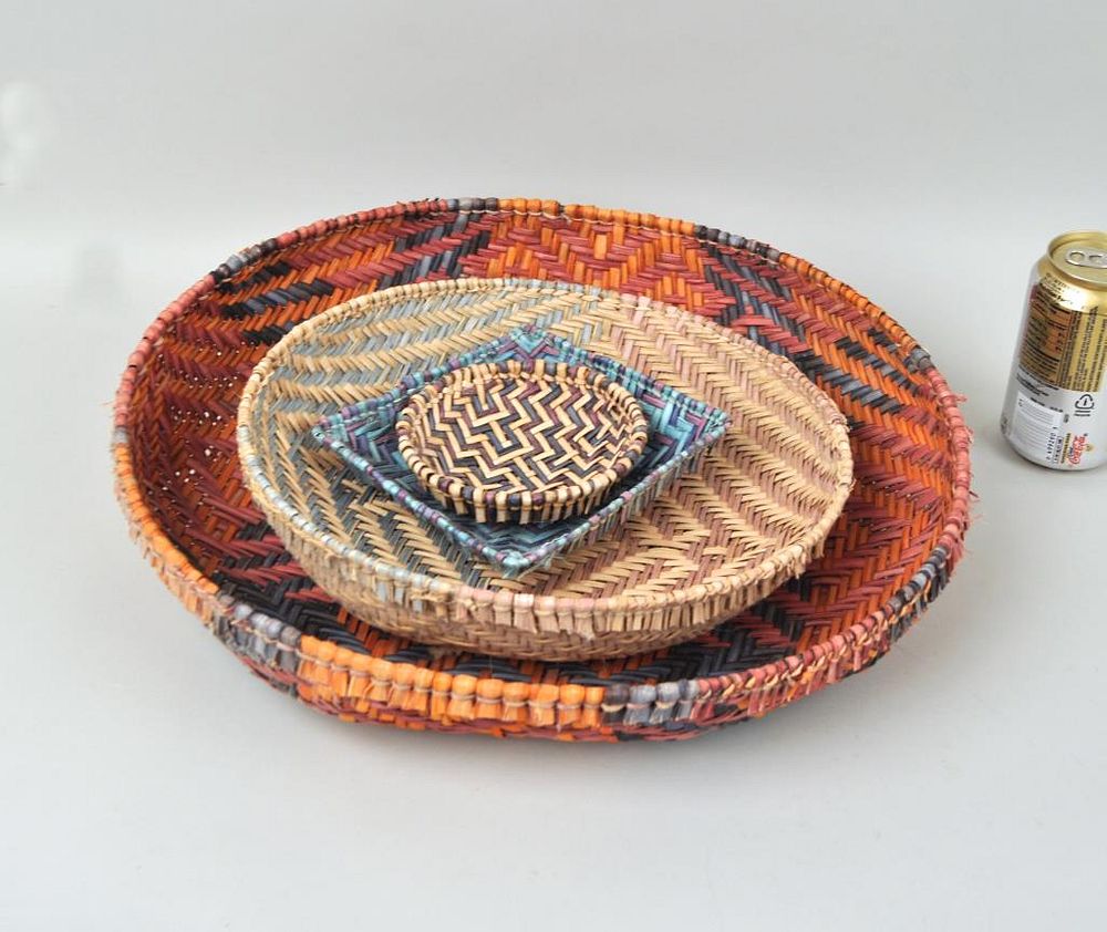 Appraisal: Four Vintage Hopi Baskets the largest high wide Condition Auction