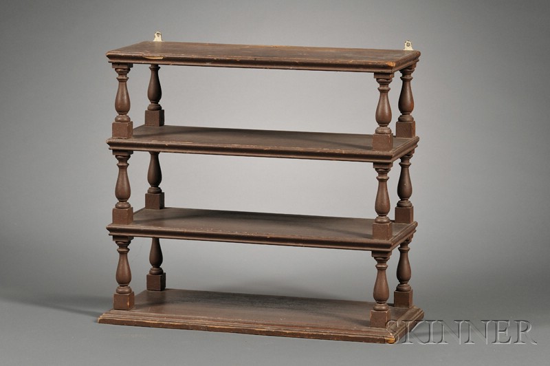 Appraisal: Small Brown-painted Pine Wall Shelf America late th early th