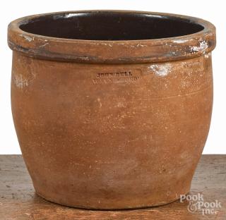 Appraisal: Redware crock th c impressed John Bell Waynesboro '' h