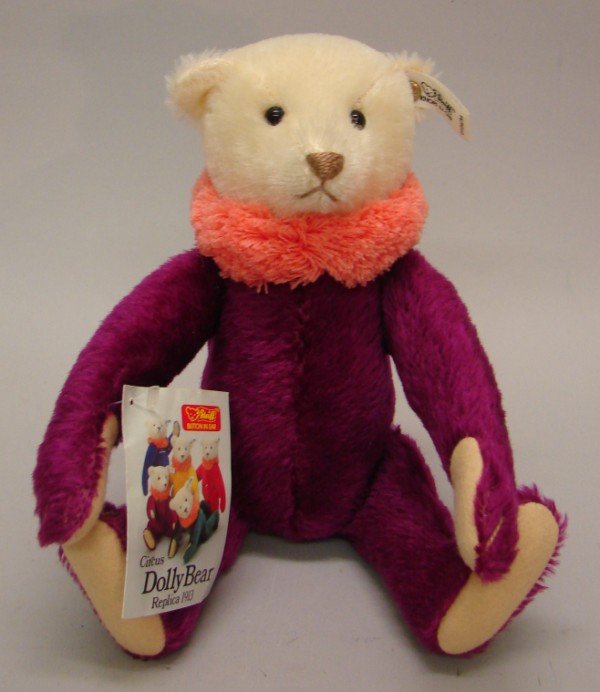 Appraisal: Circus Dolly Bear replica White mohair head purple mohair body