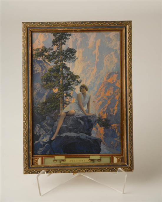 Appraisal: Maxfield Parrish Print Solitude in period frame calendar top x