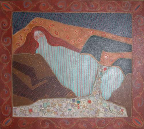 Appraisal: Reclining Woman Oil on Canvas Hollen Bolmgren Donna x inches