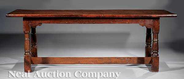 Appraisal: An Antique English Carved Oak Refectory Table th c and