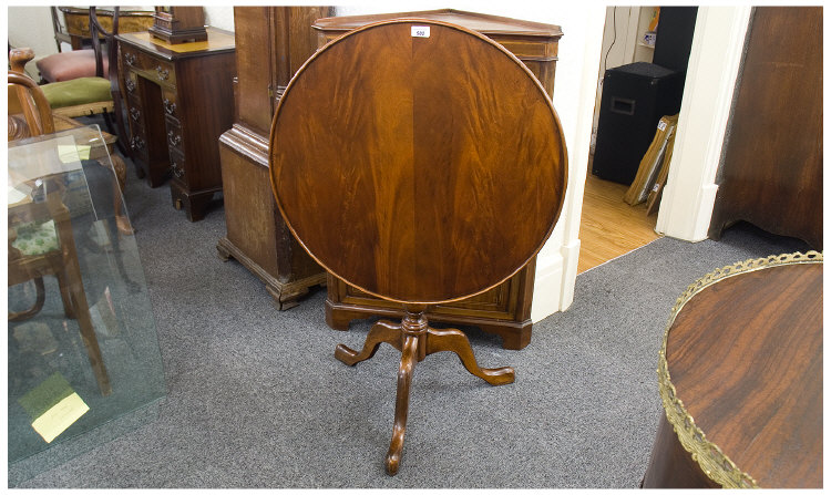 Appraisal: Georgian Style Mahogany Tripod Table With Circular Tilt Top On