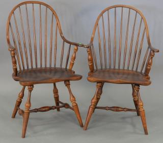 Appraisal: Pair of Frederick Duckloe Brothers Winsor style armchairs marked Frederick