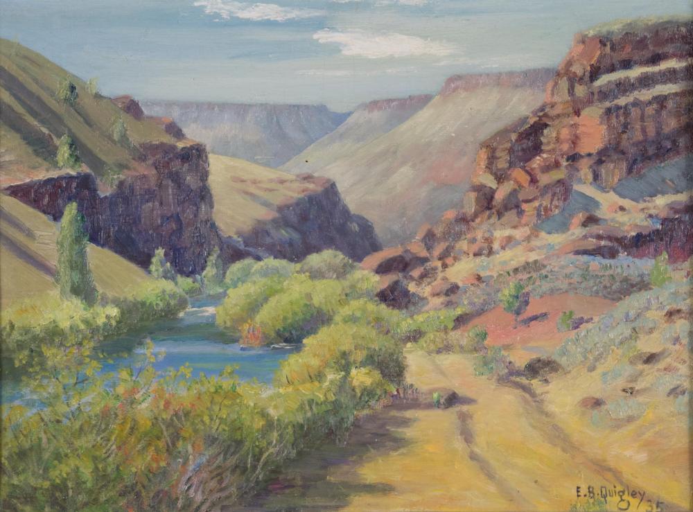 Appraisal: EDWARD B QUIGLEY Oregon - oil on board Warm Springs