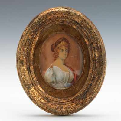 Appraisal: A Miniature Portrait of Queen Louise after Grassi Unsigned miniature