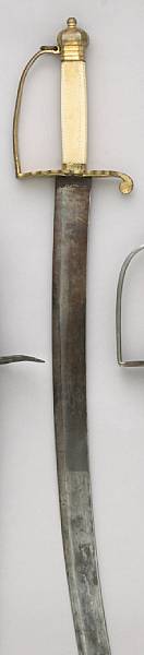 Appraisal: A Georgian flank company infantry officer's sabercirca Broad curved inch