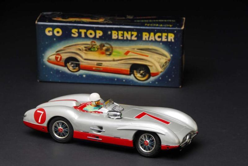 Appraisal: Tin Mercedes Benz Race Car Battery-Operated Toy Description Japanese Made