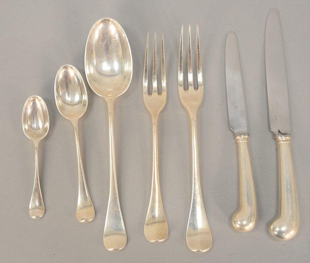 Appraisal: English sterling silver part flatware service to include eleven soup