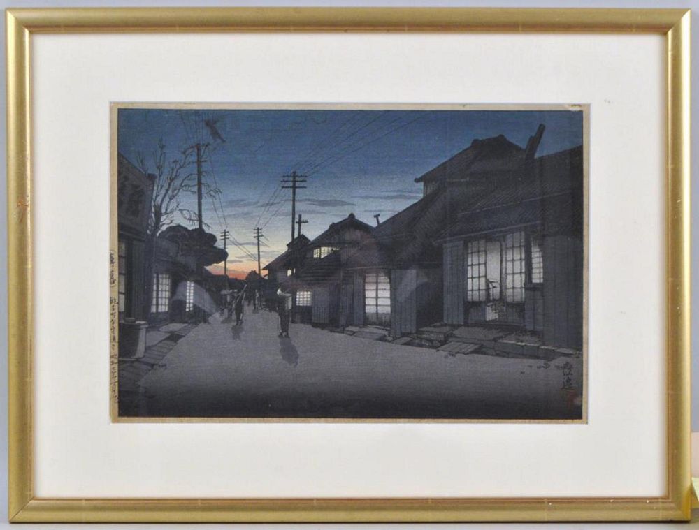 Appraisal: Framed Japanese Woodblock Ishiwata Koitsu - Imamiya St Chosi at