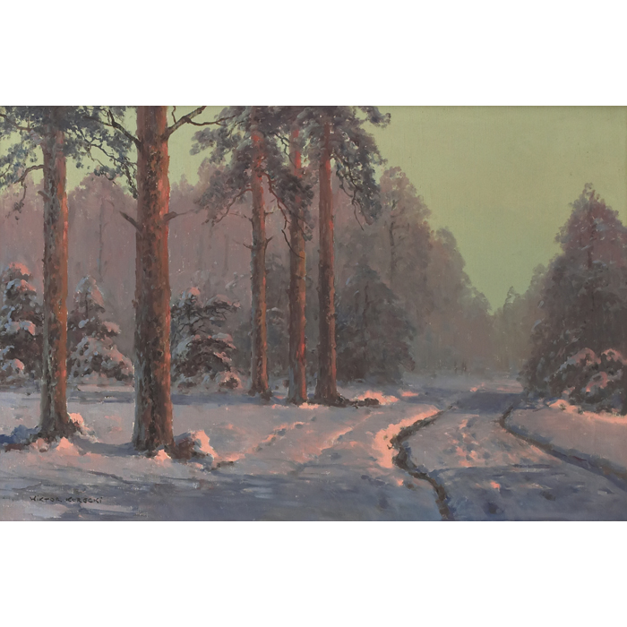 Appraisal: Victor Korecki Polish - Winter Morning c oil on canvas