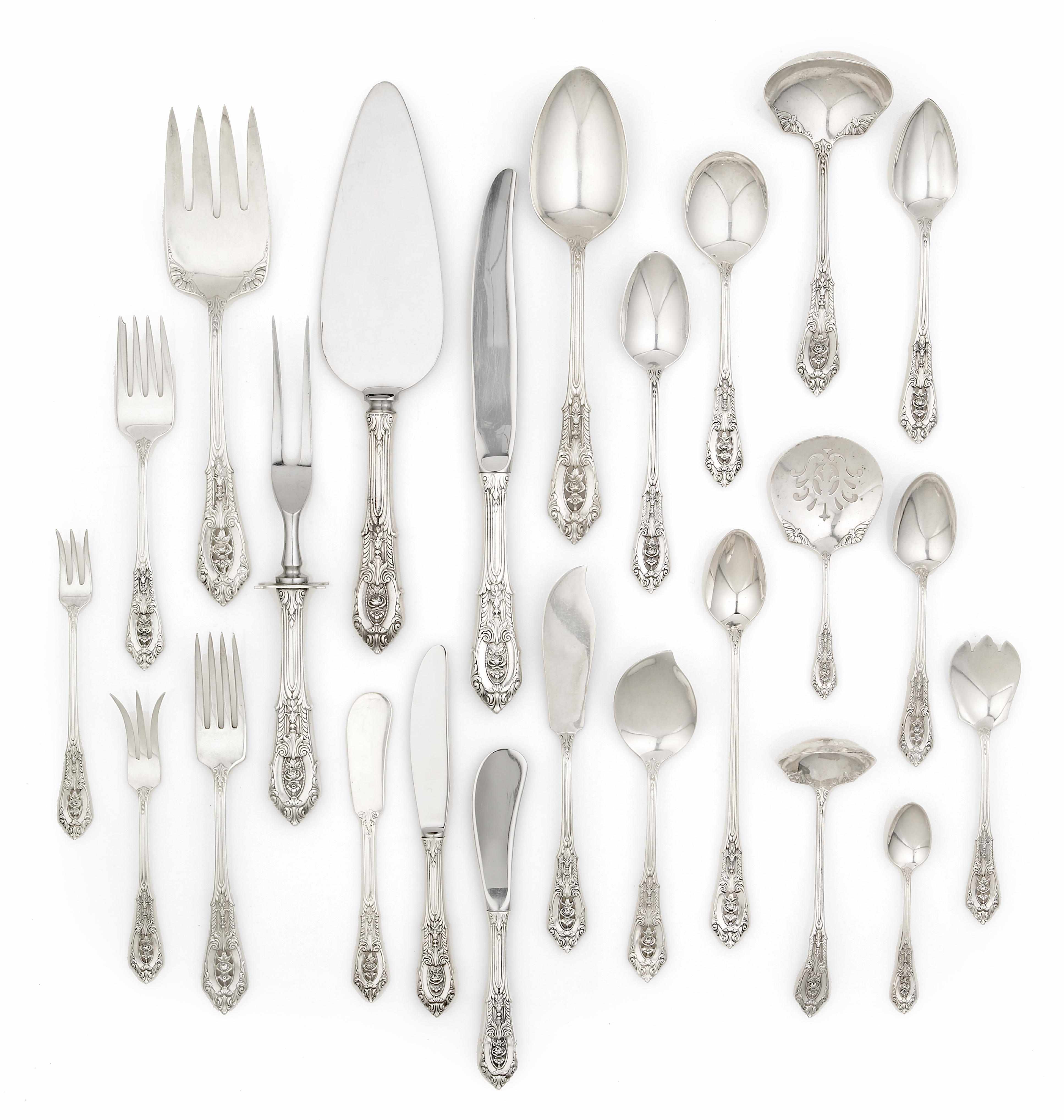 Appraisal: An assembled sterling flatware set Wallace Silversmiths Wallingford CT Rose