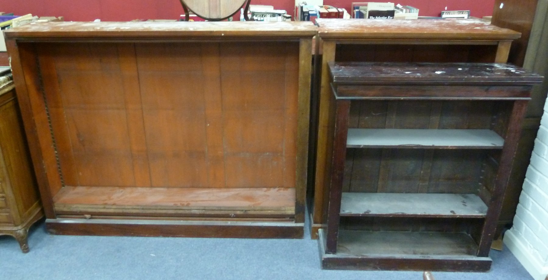 Appraisal: A mahogany open bookcase and two othersProvenance Corsham Court