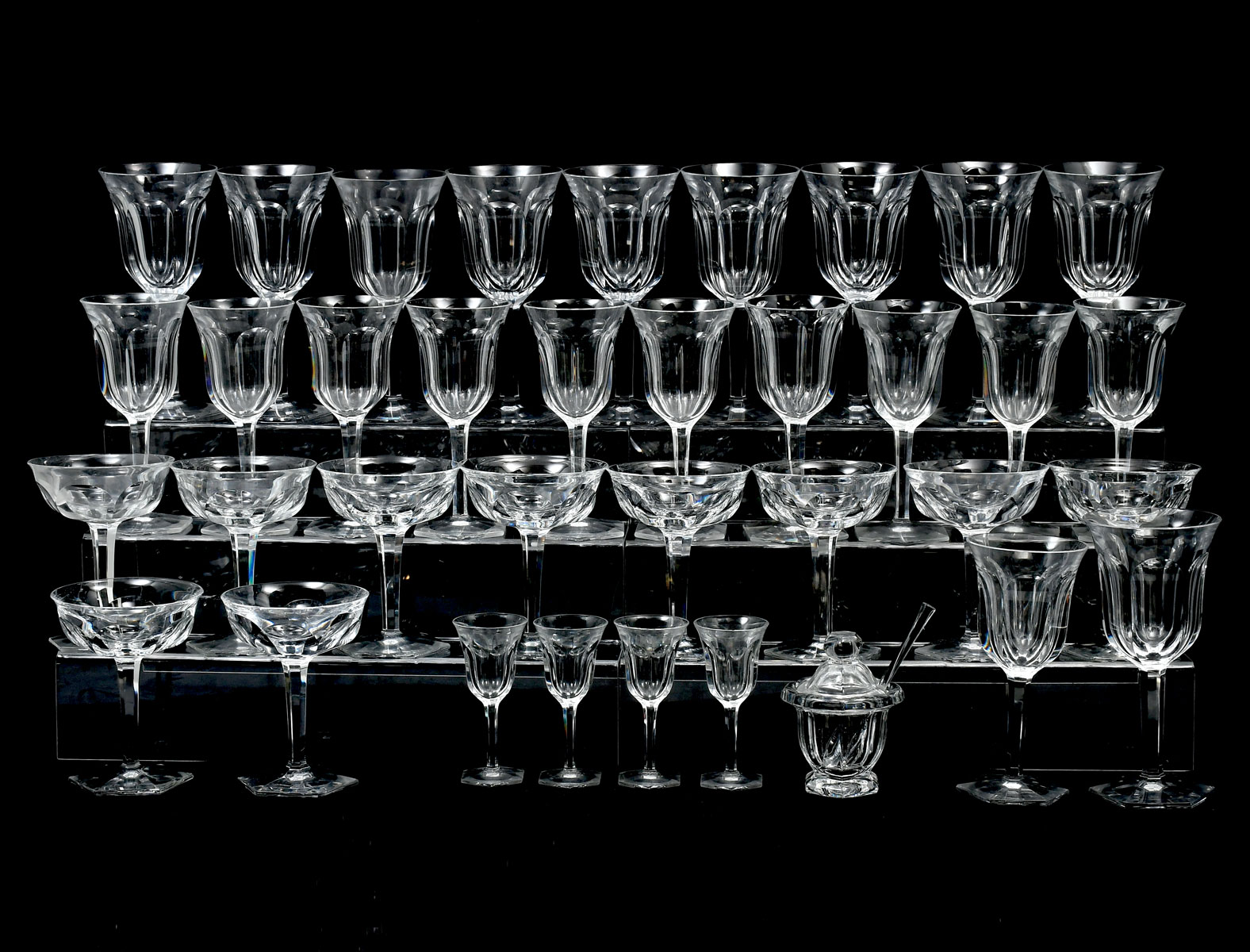 Appraisal: PC BACCARAT ''HARCOURT '' STEMWARE Comprising - water glasses ''