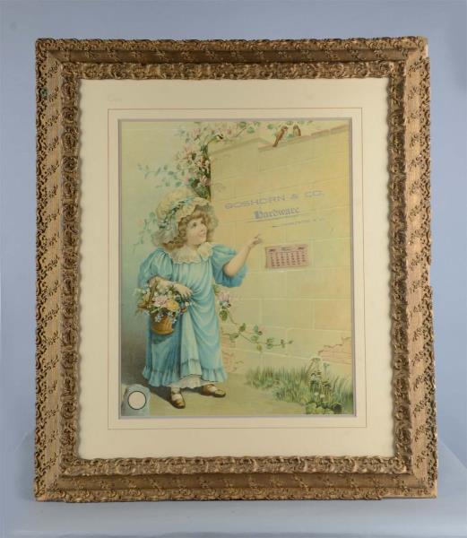 Appraisal: Goshorn Hardware Advertising Calendar This illustration of a young girl