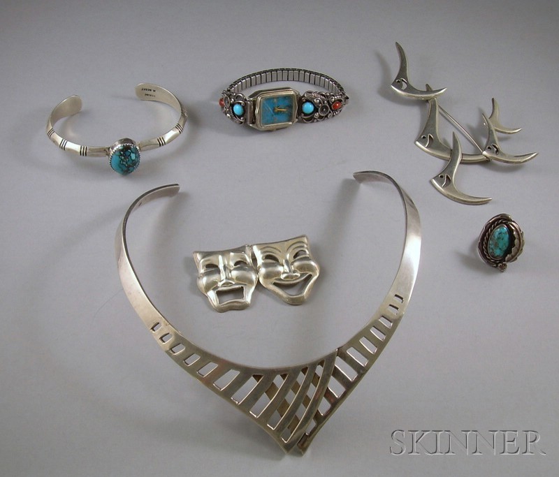 Appraisal: Group of Mexican and Southwestern-style Jewelry mostly sterling including a