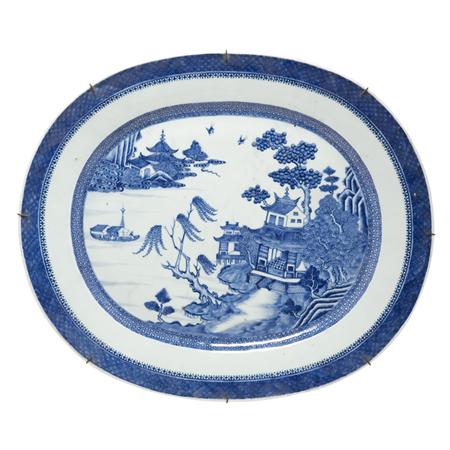 Appraisal: Nanking Blue and White Porcelain Platter Estimate -