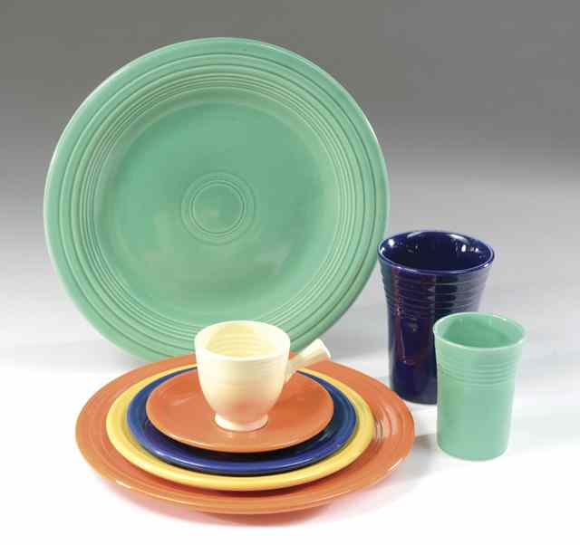 Appraisal: PIECES FIESTA POTTERY DINNERWARE assorted colors some marked comprised of