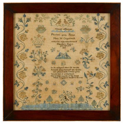 Appraisal: Needlework samplermary w cooper pleasant grove school