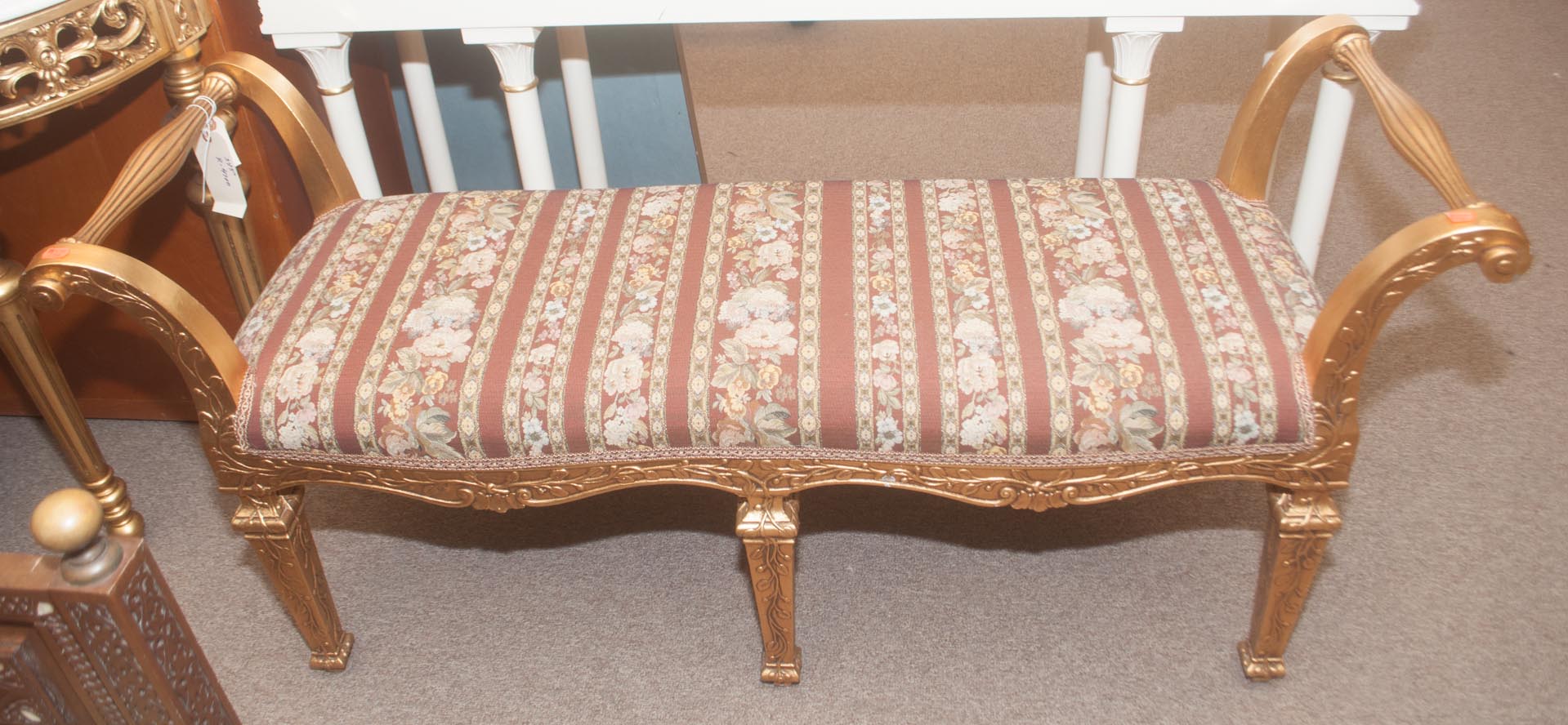 Appraisal: Giltwood wall bench